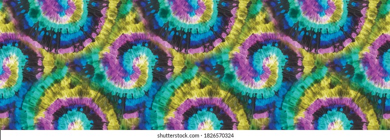 Vector Tie Dye Swirl. Colored Tie Dye Hippie. Brush Rainbow Tie Dye. Hippie Print Circle. Spiral Dyed Repeat. Multi Swirl Pattern. Seamless Colorful Hippie. Vector Neon Pattern. Colorful Multi Tie Dye