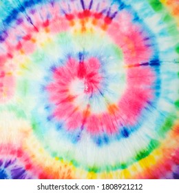 Vector Tie Dye Texture. Beautiful Fashion Bohemian Painting. Hypnotic Tie Dye Spiral Art. Abstract Dyed Fabric. Floral Hand Drawn Effect. Aquarelle Texture. Organic Fantasy Bohemian Texture.