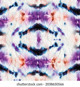 Vector Tie Dye Watercolor. Seamless Tie dye Pattern. Blue Purple Pattern. Grunge Batik. Seamless Tie dye. Blue Violet Color Pattern. Tie Dye Brush Water Color. Red Gradient Repeat. Vector Background