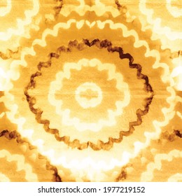Vector Tie Dye Yellow Spiral Sun. Spiral Warm Background. Spiral Dyed Print. Abstract Circle Tie Dye. Brown Shine Circle. Yellow Seamless Swirl. Shiny Vintage Tie Dye. Dirty Sand. Brown Ochre Sand.