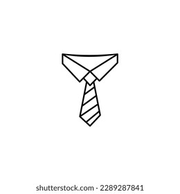 Icono de corbata del vector, estilo de línea de icono de corbata, corbata de contorno en fondo blanco