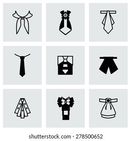 Vector Tie icon set on grey background