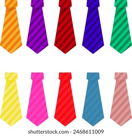 vector tie illustration flat design style clip art collection	