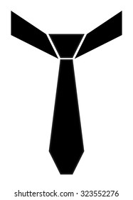 Vector tie isolated over white background. Flat line style object.