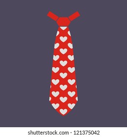 vector tie red . heart symbol