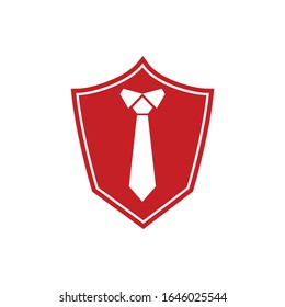 Vector tie Shield Theme Logo Icon Design Template