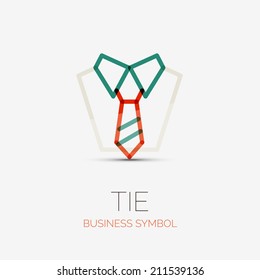 Vector tie and shirt company logo design, business symbol concept, minimal line style