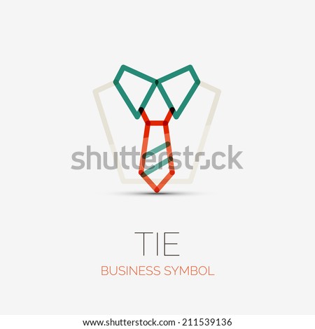 Vector tie and shirt company logo design, business symbol concept, minimal line style