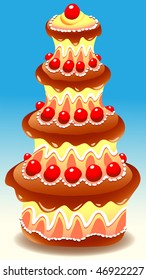 Vector Tiered Chocolate Cake