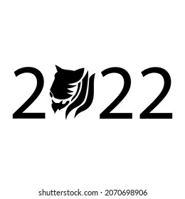 Vector tiger 2022. Year of the tiger 2022. Isolated. Drawn by hand. Cartoon