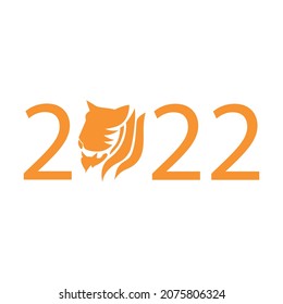 Tigre vector 2022. Año del tigre 2022. Aislado. Dibujado a mano. Caricatura
