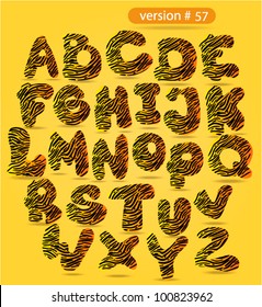 vector tiger alphabet