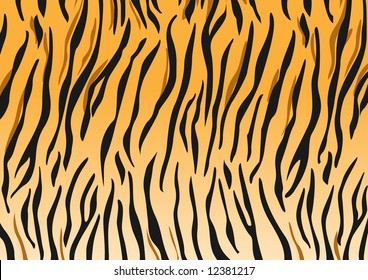 Vector tiger black and orange stripped tiger design