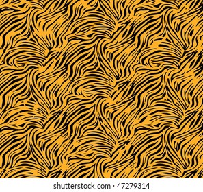 Vector tiger black and orange stripped