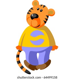 Vector. Tiger cartoon in color 08