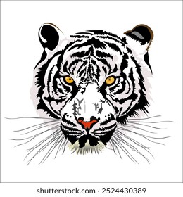 vector tiger, the color can be adjusted to the background color, if the background is white then it becomes a white tiger and if the background is brown then it becomes a brown tiger and so on