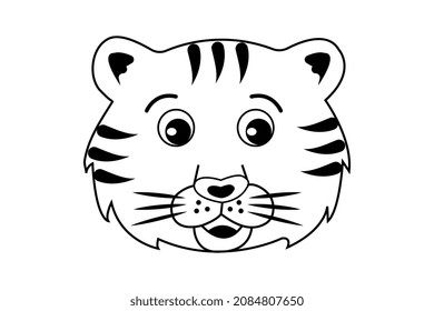 Vector tiger cub head. Symbol 2022.