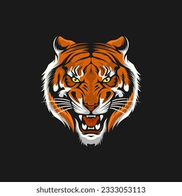 Vector Tiger Face Design Ilustration