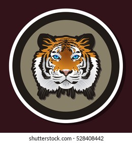 Vector Tiger Face Logo Sticker