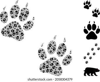 Vector tiger fingerprints mosaic is done of random fractal tiger fingerprints icons. Fractal combination of tiger fingerprints.