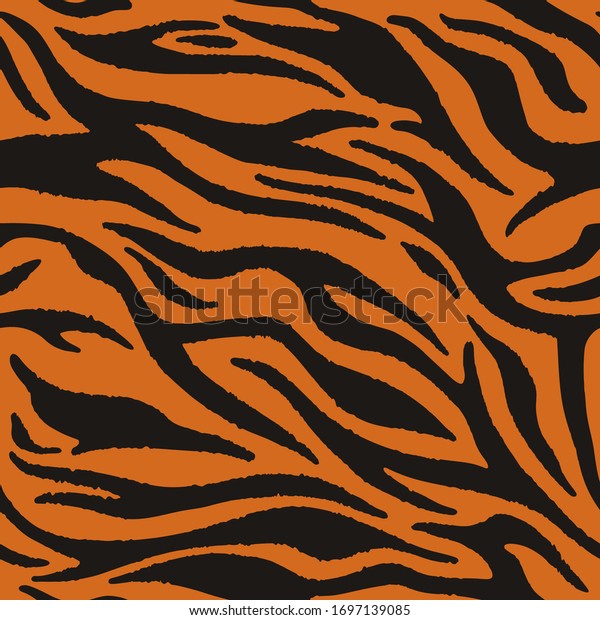 Vector Tiger Fur Orange Stripes Pattern Stock Vector (Royalty Free ...
