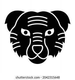 Diseño de iconos de glifo de tigres vectores
