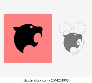 Vector tiger in golden ratio style