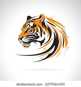 Vector of tiger head design on white background. Easy editable layered vector illustration. Wild Animals.
