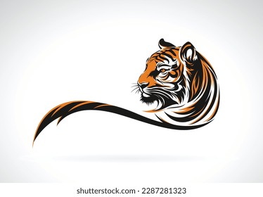 Vector of tiger head design on white background. Easy editable layered vector illustration. Wild Animals.