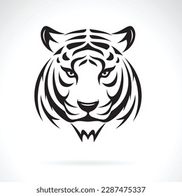 Vector of a tiger head design on white background. Easy editable layered vector illustration. Wild Animals.