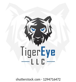 Vector Tiger Head Face One Color Silhouette Brand Logo Icon Professional Business Company Corporate Identity Graphic Symbol