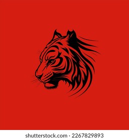 Vector tiger head, face for retro logos, emblems, badges, label templates and t-shirt vintage design elements.