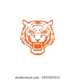 Cabeza de tigre de Vector, cara para logos retro, emblemas, insignias, etiquetas de Plantilla y camiseta elemento de diseño vintage. Aislado sobre fondo blanco