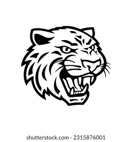 Vector tiger head. Isolated on white background