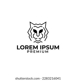 Vector tiger head line logo design concept illustration idea