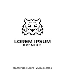 Vector tiger head line logo design concept illustration idea