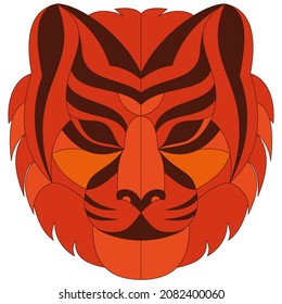 Vector tiger head, for logos, emblems, badges, labels. new year cards, isolated on white background.