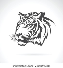 Vector of tiger head on white background. Wild Animals. Easy editable layered vector illustration.