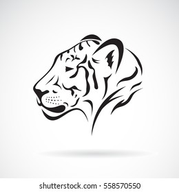 Vector of a tiger head on white background. Wild Animal