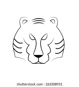 Vector of Tiger head outline, illustration