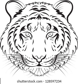 Vector Tiger head silhouette