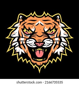 Vector tiger head from the wild set