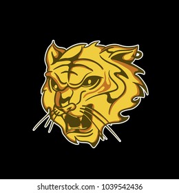 vector tiger head yellow