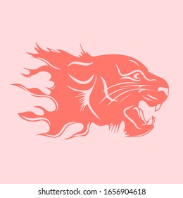 Ilustración De Los Tigres Vectoriales Aislada En Fondo De Coloración.