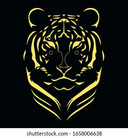 Vector Tiger Illustration Isolated On Coloring Background.