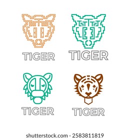 Vector tiger logo design, tiger clip art design. Tiger head logo design