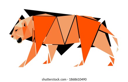 Vector tiger in low poly style