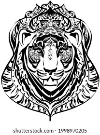 vector tiger mandala pattern india meditation