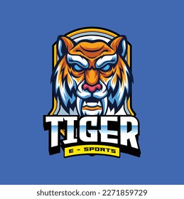 Vector tiger mascot logo for esport and sport team