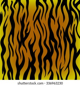 Vector Tiger Pattern. Black and Orange Animal Background.Skin of Tiger. Print of Predator